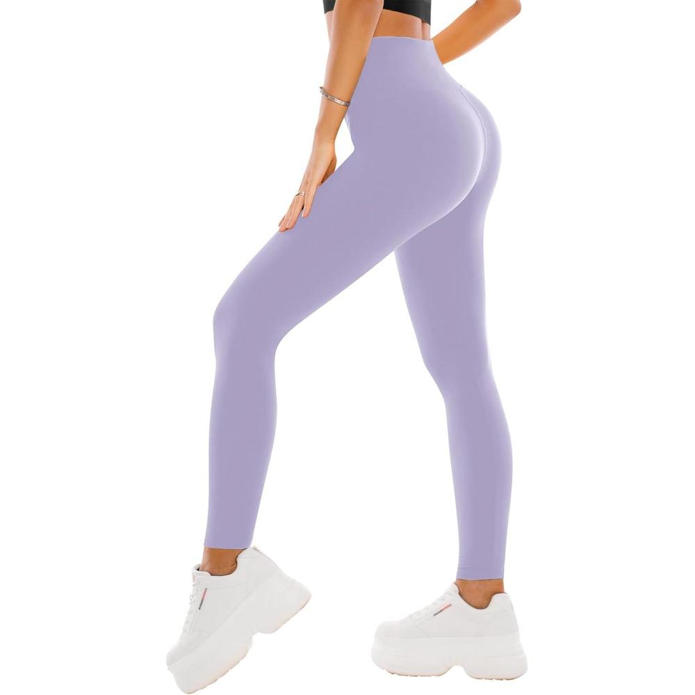 imageSINOPHANT High Waisted Leggings for Women  Full Length Capri Buttery Soft Yoga Pants for Workout AthleticLavender
