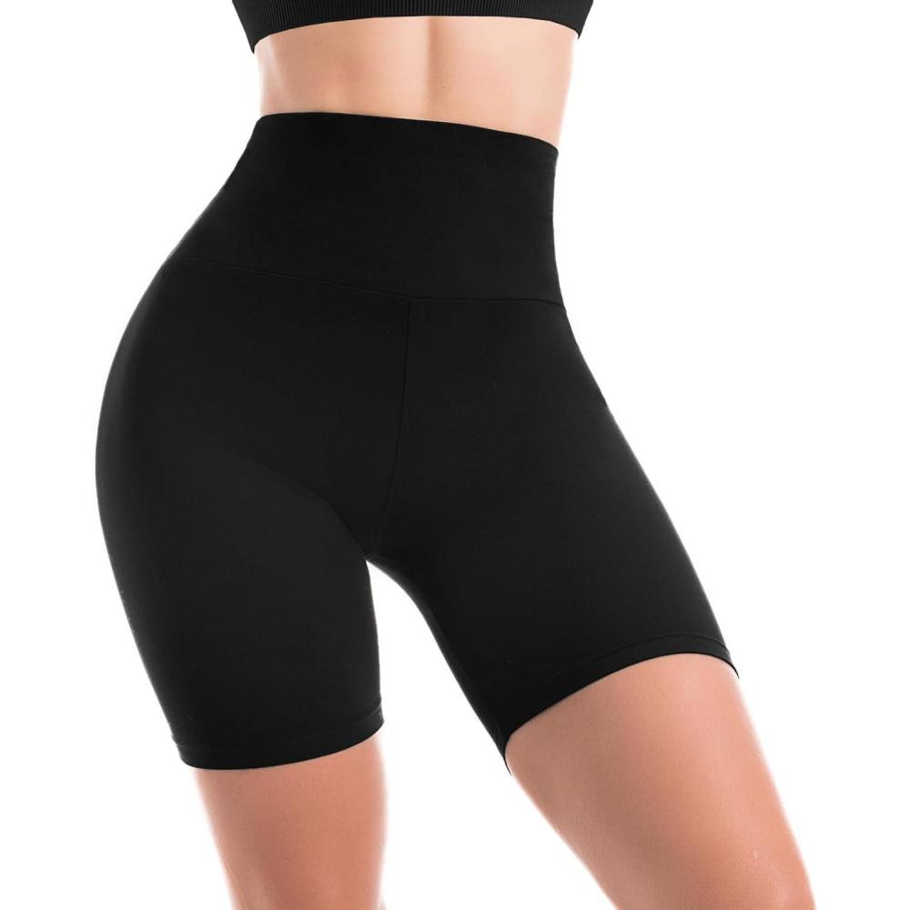 imageSINOPHANT High Waisted Women Biker Shorts 6 Buttery Soft Elastic Tummy Control Shorts for Gym Yoga WorkoutLight Gray