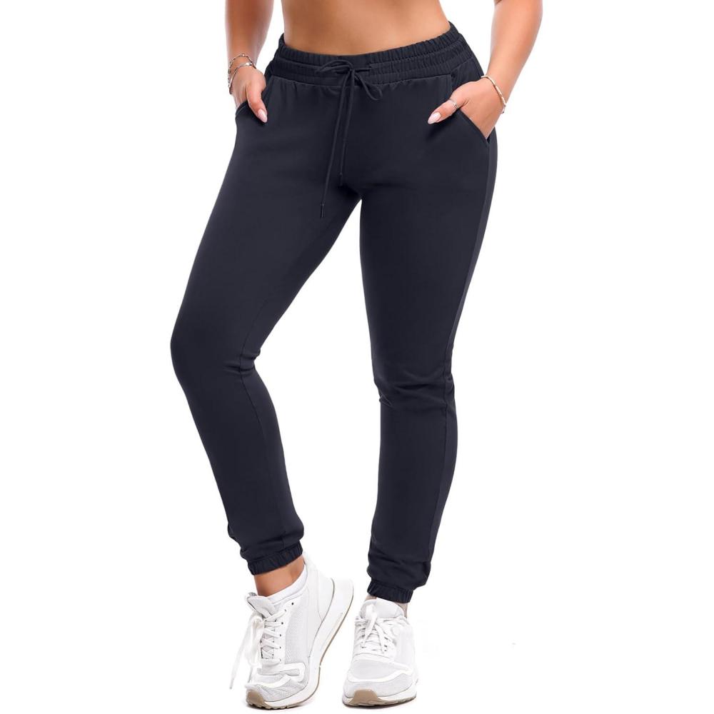 imageSINOPHANT Joggers for Women with Pockets Drawstring Sweatpants for Lounge Gym YogaNavy