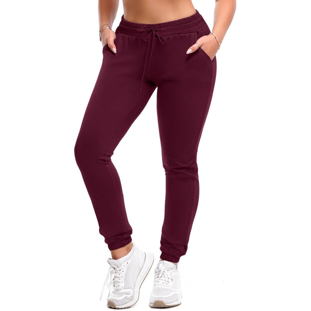 imageSINOPHANT Joggers for Women with Pockets Drawstring Sweatpants for Lounge Gym YogaWinered