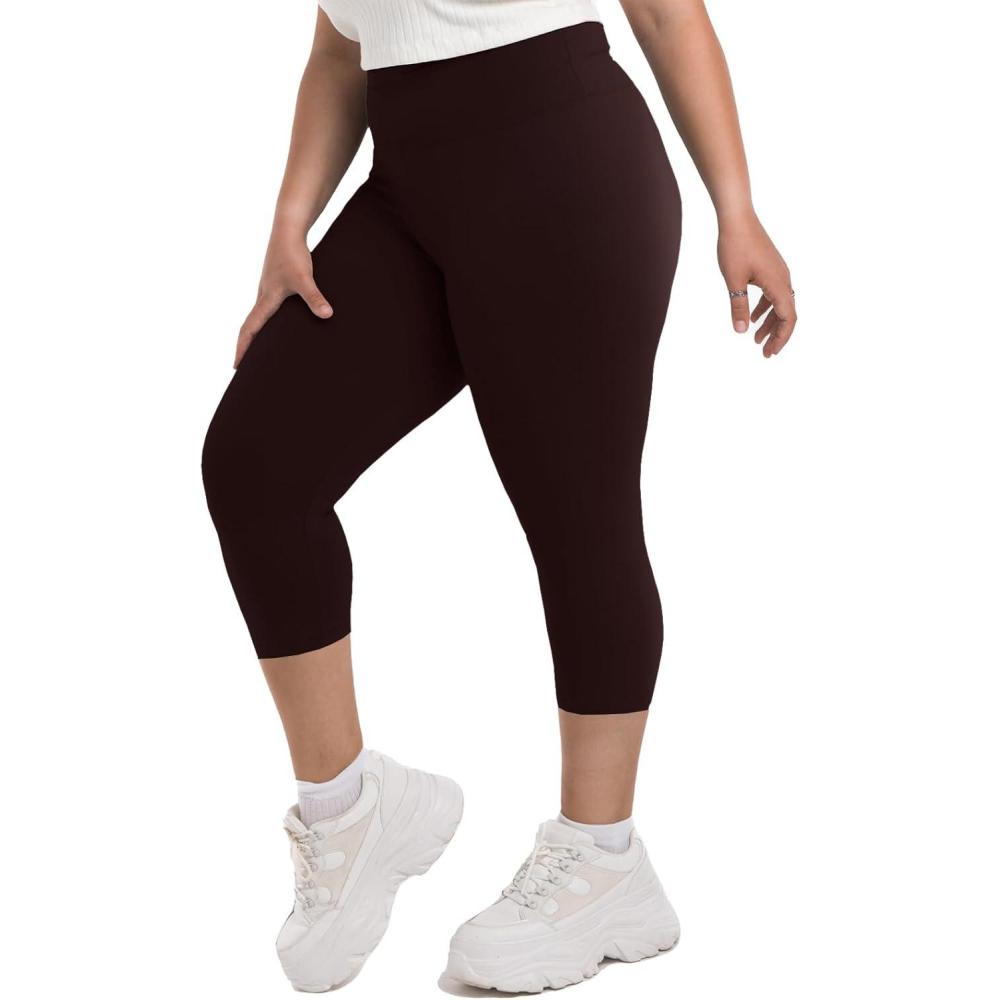 imageSINOPHANT Plus Size Leggings for Women High Waisted Tummy Control Buttery Super Soft Black Yoga Pants for Workout RunningBrown