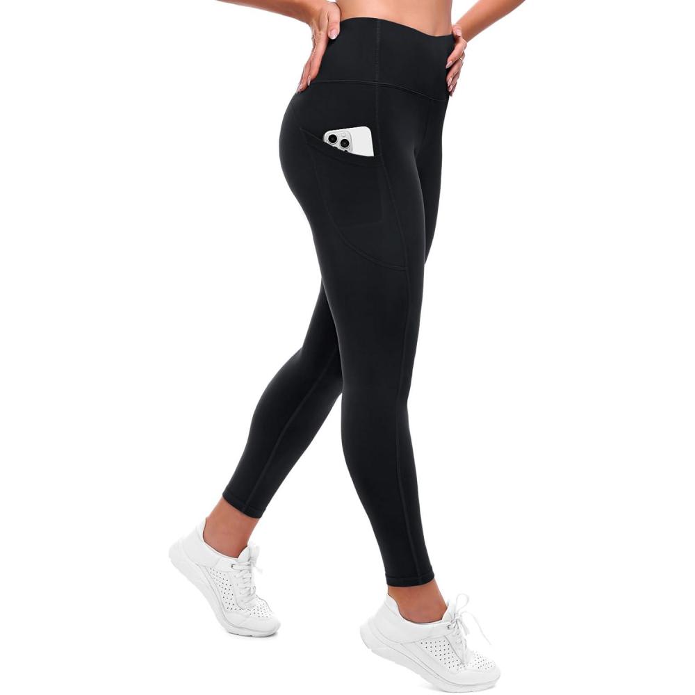 imageSINOPHANT Thick Yoga Pants Women with Pockets Buttery Soft High Wasited Leggings for Women WorkoutBlack