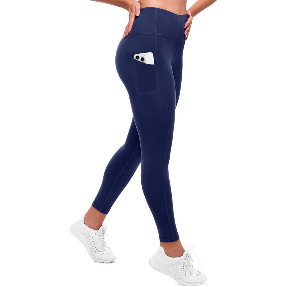 imageSINOPHANT Thick Yoga Pants Women with Pockets Buttery Soft High Wasited Leggings for Women WorkoutNavy