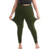 SINOPHANT 2 Pack Plus Size Leggings for Women, High Waisted Buttery Soft Yoga Pants with Pockets for Gym Workout Clothing(Black/Armygreen)