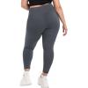 SINOPHANT 2 Pack Plus Size Leggings for Women, High Waisted Buttery Soft Yoga Pants with Pockets for Gym Workout Clothing(Black/Grey)