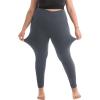 SINOPHANT 2 Pack Plus Size Leggings for Women, High Waisted Buttery Soft Yoga Pants with Pockets for Gym Workout Clothing(Black/Grey)