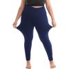 SINOPHANT 2 Pack Plus Size Leggings for Women, High Waisted Buttery Soft Yoga Pants with Pockets for Gym Workout Clothing(Black/Navy)