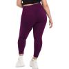 SINOPHANT 2 Pack Plus Size Leggings for Women, High Waisted Buttery Soft Yoga Pants with Pockets for Gym Workout Clothing(Black/Plumpurple)