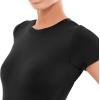 SINOPHANT Bodysuits for Women – Short Sleeve Round Neck Body Suit Stretchy Basic T Shirt Tops(Black)