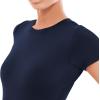 SINOPHANT Bodysuits for Women – Short Sleeve Round Neck Body Suit Stretchy Basic T Shirt Tops(Navy)
