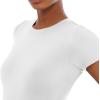 SINOPHANT Bodysuits for Women – Short Sleeve Round Neck Body Suit Stretchy Basic T Shirt Tops(White)