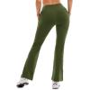 SINOPHANT Flare Leggings for Women with Pockets,High Waisted Tummy Control Bootcut Yoga Pants for Women Soft Bell Bottoms(Armygreen)
