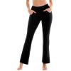 SINOPHANT Flare Leggings for Women with Pockets,High Waisted Tummy Control Bootcut Yoga Pants for Women Soft Bell Bottoms(Black)