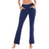 SINOPHANT Flare Leggings for Women with Pockets,High Waisted Tummy Control Bootcut Yoga Pants for Women Soft Bell Bottoms(Navy)