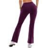 SINOPHANT Flare Leggings for Women with Pockets,High Waisted Tummy Control Bootcut Yoga Pants for Women Soft Bell Bottoms(Plumpurple)