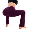 SINOPHANT Flare Leggings for Women with Pockets,High Waisted Tummy Control Bootcut Yoga Pants for Women Soft Bell Bottoms(Plumpurple)