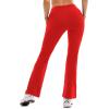 SINOPHANT Flare Leggings for Women with Pockets,High Waisted Tummy Control Bootcut Yoga Pants for Women Soft Bell Bottoms(Red)