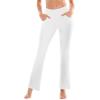 SINOPHANT Flare Leggings for Women with Pockets,High Waisted Tummy Control Bootcut Yoga Pants for Women Soft Bell Bottoms(White)