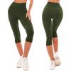SINOPHANT High Waisted Leggings for Women – Full Length Capri Buttery Soft Yoga Pants for Workout Athletic(Armygreen)