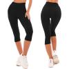 SINOPHANT High Waisted Leggings for Women – Full Length Capri Buttery Soft Yoga Pants for Workout Athletic(Black)