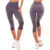 SINOPHANT High Waisted Leggings for Women – Full Length Capri Buttery Soft Yoga Pants for Workout Athletic(Grey)