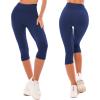 SINOPHANT High Waisted Leggings for Women – Full Length Capri Buttery Soft Yoga Pants for Workout Athletic(Navy)