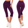 SINOPHANT High Waisted Leggings for Women – Full Length Capri Buttery Soft Yoga Pants for Workout Athletic(Plum Purple)