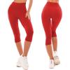 SINOPHANT High Waisted Leggings for Women – Full Length Capri Buttery Soft Yoga Pants for Workout Athletic(Red)