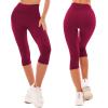 SINOPHANT High Waisted Leggings for Women – Full Length Capri Buttery Soft Yoga Pants for Workout Athletic(Wine Red)