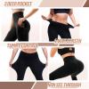 SINOPHANT High Waisted Leggings with Pockets Women, Full Length Capri Buttery Soft Stretchy Yoga Pants(Brown)
