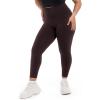 SINOPHANT Plus Size Leggings for Women, High Waisted Tummy Control Buttery Super Soft Black Yoga Pants for Workout Running(Brown)