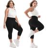 SINOPHANT Plus Size Leggings for Women, High Waisted Tummy Control Buttery Super Soft Black Yoga Pants for Workout Running(Grey)