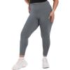 SINOPHANT Plus Size Leggings for Women, High Waisted Tummy Control Buttery Super Soft Black Yoga Pants for Workout Running(Grey)