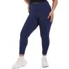 SINOPHANT Plus Size Leggings for Women, High Waisted Tummy Control Buttery Super Soft Black Yoga Pants for Workout Running(Navy)