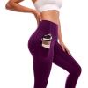 SINOPHANT Thick Yoga Pants Women with Pockets Buttery Soft High Wasited Leggings for Women Workout(Plumpurple)