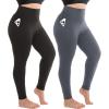 SINOPHANT 2 Pack Plus Size Leggings for Women, High Waisted Buttery Soft Yoga Pants with Pockets for Gym Workout Clothing(Black/Grey)