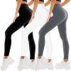 SINOPHANT 3 Pack Leggings for Women – High Waisted Buttery Soft Yoga Pants for Workout Athletic Sports(Black/Grey/White)