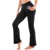 SINOPHANT Flare Leggings for Women with Pockets,High Waisted Tummy Control Bootcut Yoga Pants for Women Soft Bell Bottoms(Black)