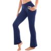 SINOPHANT Flare Leggings for Women with Pockets,High Waisted Tummy Control Bootcut Yoga Pants for Women Soft Bell Bottoms(Navy)