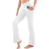 SINOPHANT Flare Leggings for Women with Pockets,High Waisted Tummy Control Bootcut Yoga Pants for Women Soft Bell Bottoms(White)