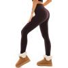 SINOPHANT Fleece Lined Leggings Women, Soft Elastic High Waisted Warm Thermal Winter Thick Yoga Pants(Brown)