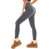 SINOPHANT Fleece Lined Leggings Women, Soft Elastic High Waisted Warm Thermal Winter Thick Yoga Pants(Grey)