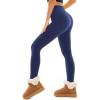 SINOPHANT Fleece Lined Leggings Women, Soft Elastic High Waisted Warm Thermal Winter Thick Yoga Pants(Navy)