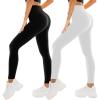 SINOPHANT High Waisted Leggings for Women – 2 Packs Buttery Soft Yoga Pants for Workout Athletic(Black/White)