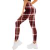 SINOPHANT High Waisted Leggings for Women – Full Length Capri Buttery Soft Yoga Pants for Workout Athletic(Black Red Plaid)