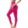 SINOPHANT High Waisted Leggings with Pockets Women, Full Length Capri Buttery Soft Stretchy Yoga Pants(Hot Pink)