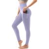 SINOPHANT High Waisted Leggings with Pockets Women, Full Length Capri Buttery Soft Stretchy Yoga Pants(Lavender)