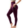 SINOPHANT High Waisted Leggings with Pockets Women, Full Length Capri Buttery Soft Stretchy Yoga Pants(Plum Purple)