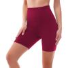 SINOPHANT High Waisted Women Biker Shorts – 6” Buttery Soft Elastic Tummy Control Shorts for Gym, Yoga, Workout(Burgundy)
