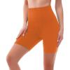 SINOPHANT High Waisted Women Biker Shorts – 6” Buttery Soft Elastic Tummy Control Shorts for Gym, Yoga, Workout(Orange)